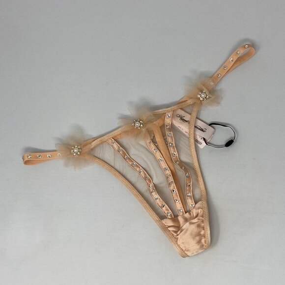Agent Provocateur Evangelene Sand Crystals Thong AP3 Medium New $480 - Picture 1 of 13